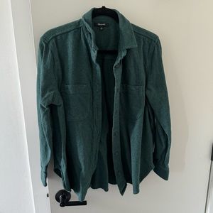 Madewell Boyfriend Thick Forest Green Flannel Medium Oversized Long Sleeve Shirt